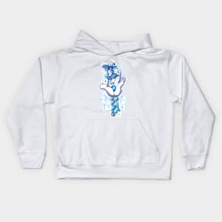 Blue cartoon hands modern and unique Kids Hoodie